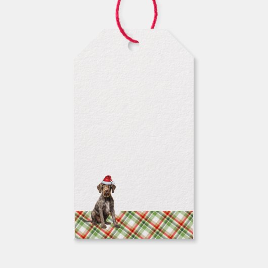Holiday Red Plaid GWP Pointer Dog Lover Christmas Cadeaulabel (Achterkant)