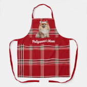 Holiday Red Plaid Pomeranian Santa Dog Christmas Schort (Voorkant)