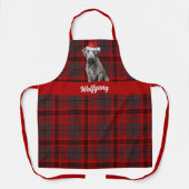 Holiday Red Plaid Wolfhound Santa Dog Christmas Schort (Voorkant)