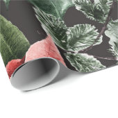 Holiday Red Poinsettias Pine Greenery Xmas Cadeaupapier (Rol Hoek)