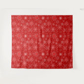 Holiday Red Snowflake Wall Tapestry Wandkleed (Voorkant (horizontaal))