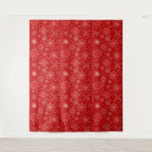Holiday Red Snowflake Wall Tapestry Wandkleed (Voorkant)