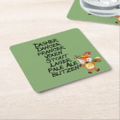 Holiday Reindeer Beer Drinks Funny Christmas Kartonnen Onderzetters (Schuin)