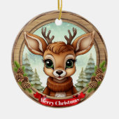 Holiday Reindeer Festive Rustic Christmas 🦌🎄 Keramisch Ornament (Voorkant)