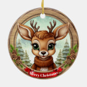 Holiday Reindeer Festive Rustic Christmas 🦌🎄 Keramisch Ornament (Achterkant)
