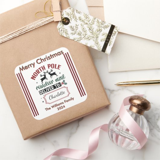 Holiday Reindeer Mail Sticker (Geschenken)