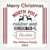 Holiday Reindeer Mail Sticker (Voorkant)