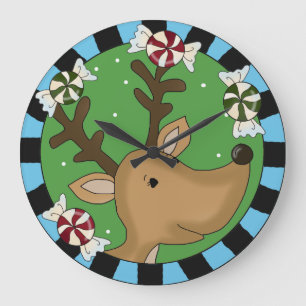 Holiday Reindeer Wall Clock Grote Klok