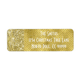 Holiday Return Labels "Chevron Gold Design"
