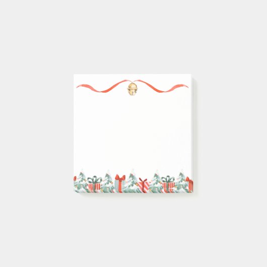 Holiday Ribbon Bell kerstcadeautjes Trees pasta Post-it® Notes (Voorkant)