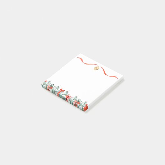 Holiday Ribbon Bell kerstcadeautjes Trees pasta Post-it® Notes (Schuin)