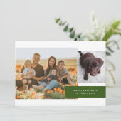 Holiday Ribbon Two Foto Kerstmis Kaart (Staand voorkant)