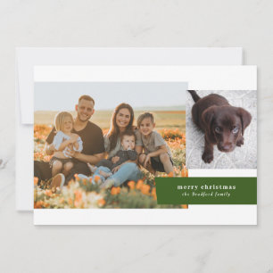 Holiday Ribbon Two Foto Kerstmis Kaart