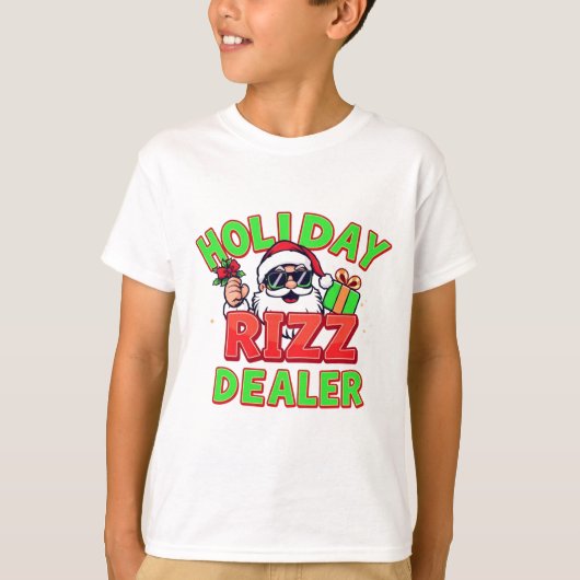Holiday Rizz Dealer gen alpha meme Christmas T-shirt (Voorkant)