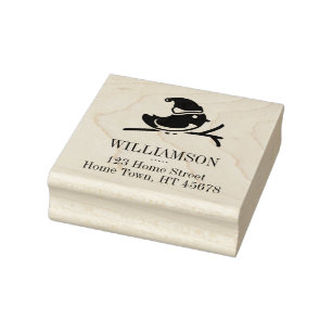 Holiday Robin Square Retouradres Rubberstempel