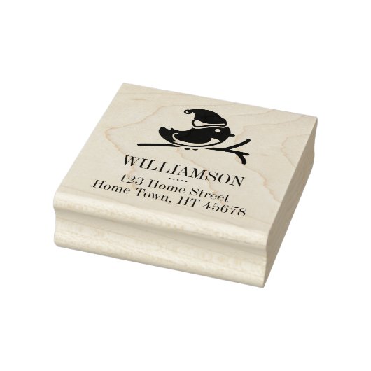 Holiday Robin Square Retouradres Rubberstempel (Stempel)