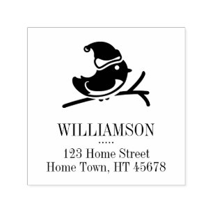Holiday Robin Square Retouradres Zelfinktende Stempel