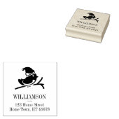 Holiday Robin Square Return-adres Rubberstempel (Gestempeld)