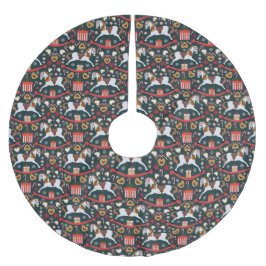 Holiday rocking horses Dark Blue Tree Skirt Kerstboom Rok