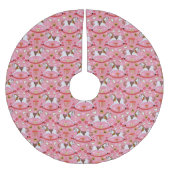 Holiday rocking horses Pink Tree Skirt Kerstboom Rok (Voorkant)