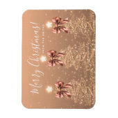 Holiday Rose Gold Christmas Trees Greeting  Magneet (Verticaal)