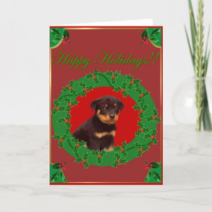 Holiday Rottweiler wenskaart Feestdagen Kaart
