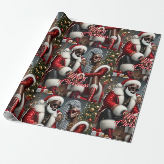 Holiday Royalty Wrapping Paper Cadeaupapier (Uitgerold)