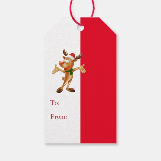 Holiday Rudolph Gift Labels Cadeaulabel (Achterkant)