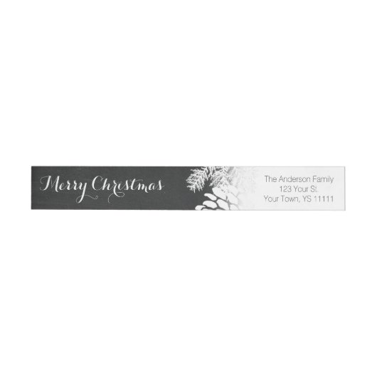 Holiday Rustic Pine en Chalkboard Return Address (Individueel)