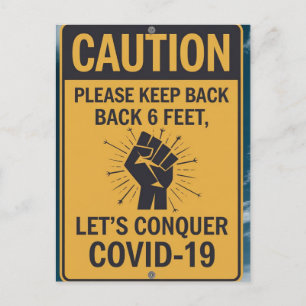 Holiday Safety Briefkaart - Keep Back 6 Feet, Conq