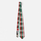 Holiday Saint Bernard Dog Plaid Christmas Stropdas (Achterkant)