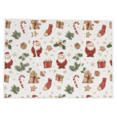 Holiday Santa Gift Bag – Whimsical Design Groot Cadeauzakje (Achterkant)