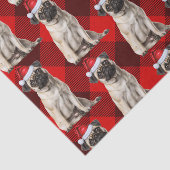 Holiday Santa Pug Dog Red Buffalo Plaid Christmas Tissuepapier (Detail)
