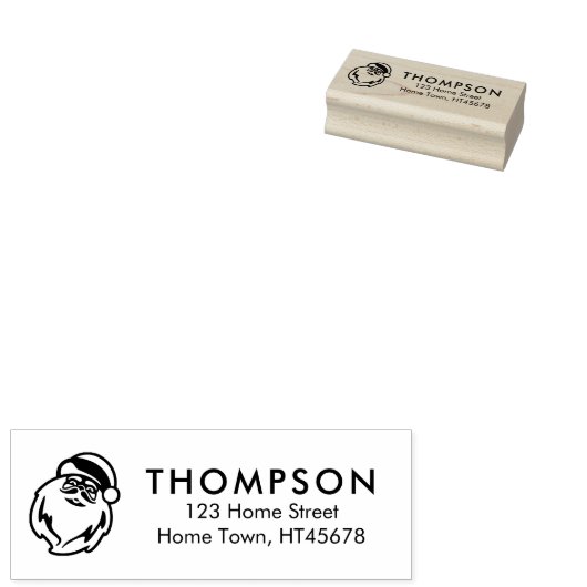 Holiday Santa Retouradres Rubberstempel (Gestempeld)