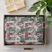 Holiday Santa Saint Bernard Dog Plaid Christmas Tissuepapier (Geschenk)