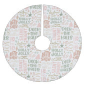 Holiday Sayings & Symbols in Soft Seasonal Tones Kerstboom Rok (Voorkant)