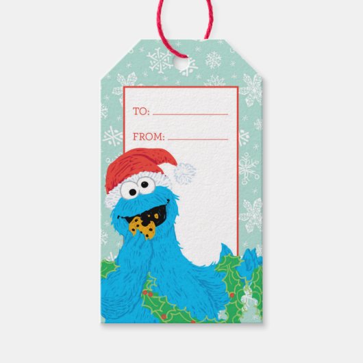 Holiday Scribble Cookie Monster Cadeaulabel (Voorkant)