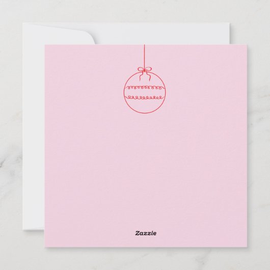 Holiday Scribble Doodle Rood en Roze Kaart (Achterkant)