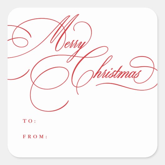 Holiday Script Merry Christmas Sticker Labels (Voorkant)