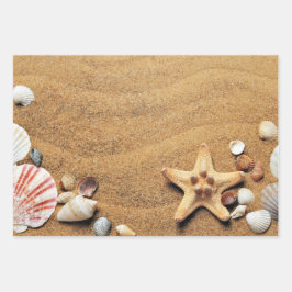 Holiday Seashells Beach Inpakpapier Vel