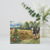 Holiday Seasons Greetings Country Barn  Briefkaart (Staand voorkant)