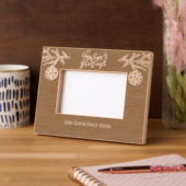 Holiday Seasons Greetings Fir Branch Custom Text Gegraveerde Lijstjes (Links)