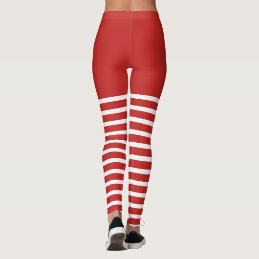 Holiday Sexy Elf Leggings Candy Cane Kerstmis (Achterkant)