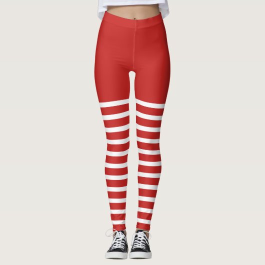 Holiday Sexy Elf Leggings Candy Cane Kerstmis (Voorkant)