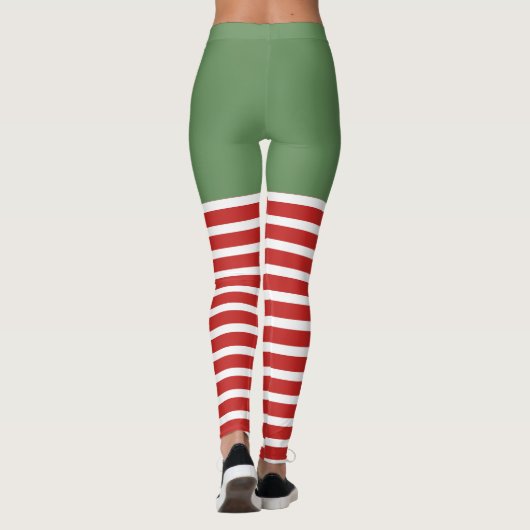 Holiday Sexy Elf Leggings Candy Cane Kerstmis (Achterkant)
