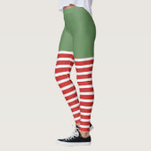 Holiday Sexy Elf Leggings Candy Cane Kerstmis (Links)