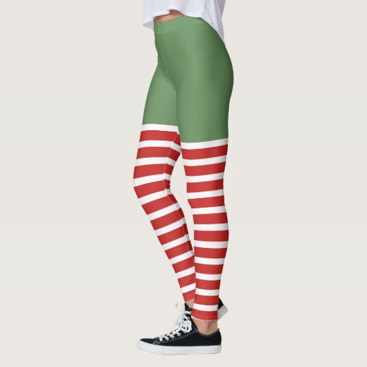 Holiday Sexy Elf Leggings Candy Cane Kerstmis (Links)