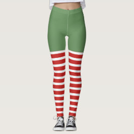 Holiday Sexy Elf Leggings Candy Cane Kerstmis