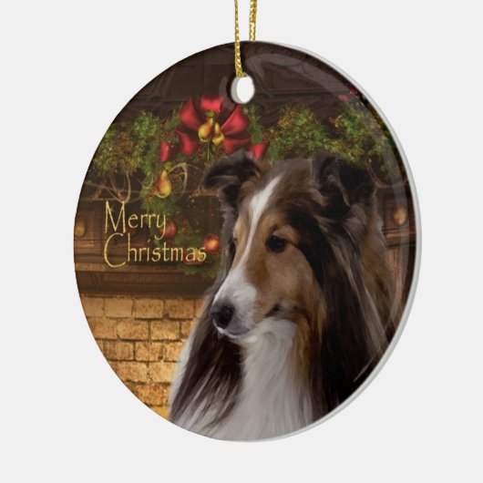 Holiday Sheltie Ornament (Links)