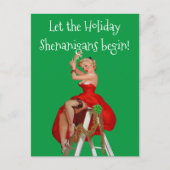 Holiday Shenanigans Retro Pinup Briefkaart voor Ke (Voorkant)